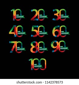 Year Anniversary Set Vector Template Design Illustration