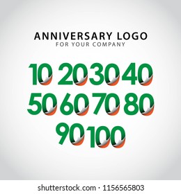 Year Anniversary Set Vector Template Design Illustration