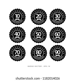 Year Anniversary Set Vector Template Design Illustration