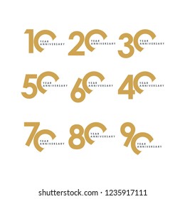 Year Anniversary Set Vector Template Design Illustration