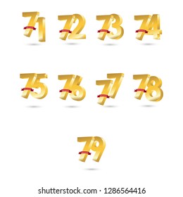 Year Anniversary Set Vector Template Design Illustration