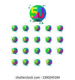 Year Anniversary Set Vector Template Design Illustration