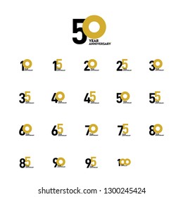 Year Anniversary Set Vector Template Design Illustration