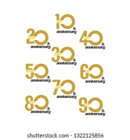 Year Anniversary Set Vector Template Design Illustration