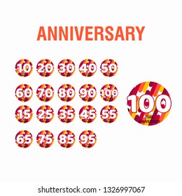 Year Anniversary Set Vector Template Design Illustration
