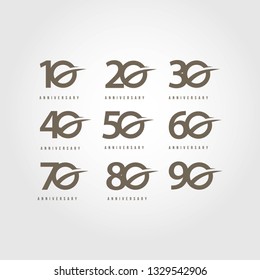 Year Anniversary Set Vector Template Design Illustration