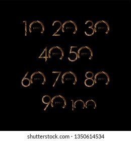 Year Anniversary Set Vector Template Design Illustration
