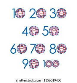 Year Anniversary Set Vector Template Design Illustration