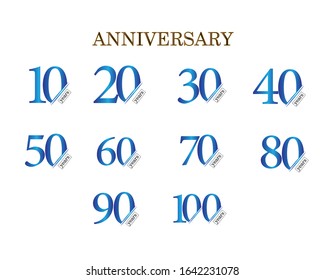Year Anniversary Set Vector Template Design Illustration