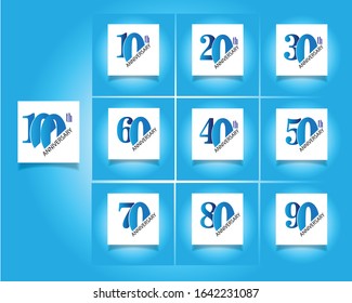 Year Anniversary Set Vector Template Design Illustration