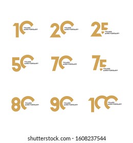 Year Anniversary Vector Set Celebration Template Design Illustration