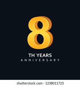 Year Anniversary Vector Template Design Illustration 3D Number
