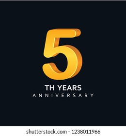 Year Anniversary Vector Template Design Illustration 3D Number