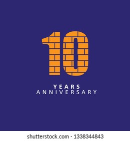 Year Anniversary Vector Template Design Illustration, flat design with pattern.