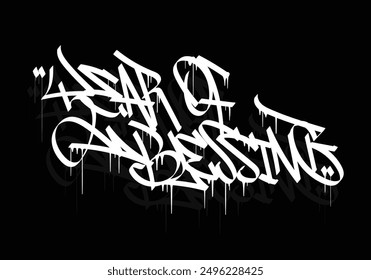 YEAR OF BLESSING graffiti tag style design