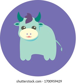 Year of the bull, bull in the circle,symbol of the year