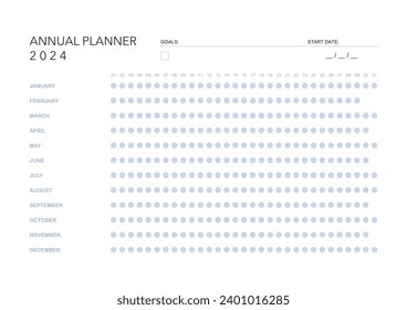 Year challenge plan, minimalistic planner printable, digital template. to do list. printable planner, digital planner. A4 and letter size. Vector template. EPS 10