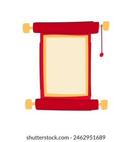 year chinese scroll cartoon. golden lunar, vintage japanese, ancient element year chinese scroll sign. isolated symbol vector illustration