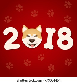 Year of the Dog 2018. Chinese happy new year design