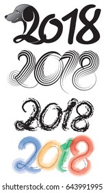 Year of the dog; 2018 new year; creative design for your  posters, brochure, banners, calendar;