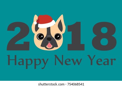Year of the Dog 2018 vector template for design of flyer,
