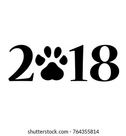 Year of the Dog 2018. Vector template New Year's design on the Chinese calendar.