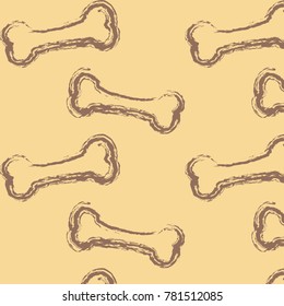 Year of the Dog 2018. Year of the yellow dog. Template New Year's design on the Chinese calendar. Seamless vector bone pattern