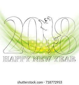Year of the dog New Year Card illustration. labrador