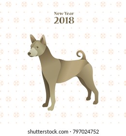 Year of Dog vector illustration, Chinese New Year 2018 Vector Design Chinese pattern seamless