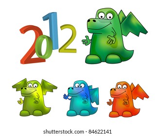 Year of Dragon (Cartoon vector Dragon)