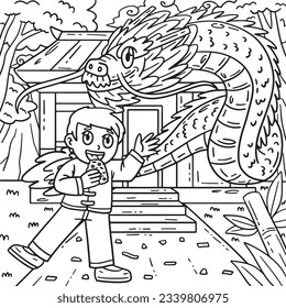 Year of the Dragon Child and Dragon Kids Coloring