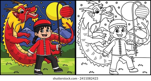 Year of the Dragon Chinese Boy Illustration