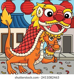 Year of the Dragon Chinese Dragon Colored Cartoon