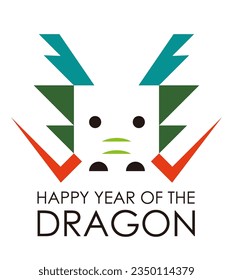 El Año Del Símbolo De Saludo Del Dragón. Ilustración Vectorial Aislada Sobre Un Fondo Blanco. 