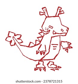 Year of the Dragon, hand drawn dragon character stock vector