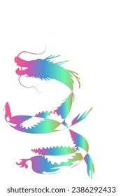 Year of the Dragon New Year's Card Silhouette Background