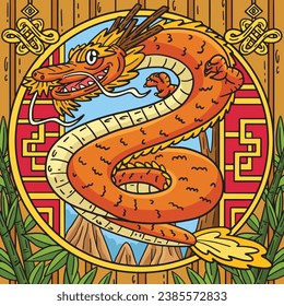 Year of the Dragon Oriental Dragon Colored Cartoon