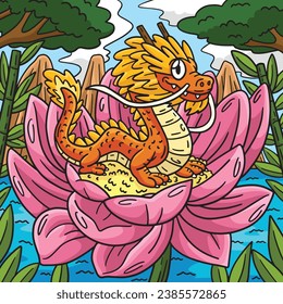 Year of the Dragon Small Flower Colored Cartoon