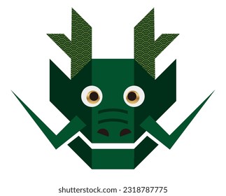 Year Of The Dragon Smiling Zodiac Symbol Isolated On A White Background. Vector Illustration.