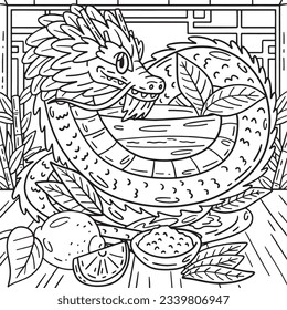 El año del dragón que rodea el tinte de la Copa del Té
