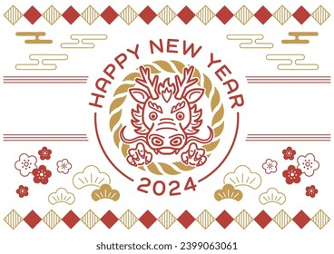 Year of the Dragon Template Templates. Template material for design. New Year season decoration illustration.