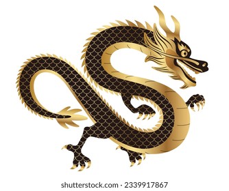 Year Of The Dragon Vector Zodiac Symbol Illustration Isolated On A White Background. 