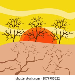 Year of drought. land cracking because of a 
 long dry season. Series of natural disaster.