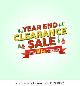 Year End Clearance Sale Logo Vector. Retail, Advertising, Marketing, Promo