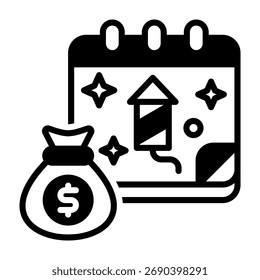 Year End Icon Mixed Vector Illustration