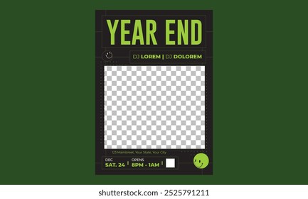 Year End Party Flyer. Design Illustration