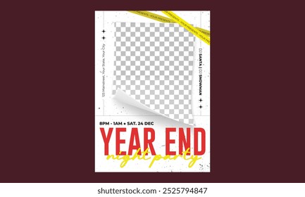 Year End Party Flyer. Design Illustration