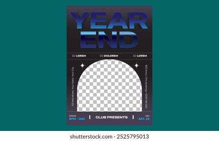 Jahresende Party Flyer. Entwurfsdarstellung