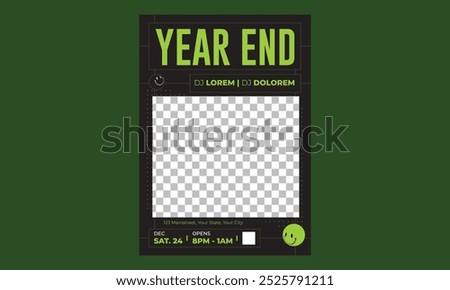 Year End Party Flyer. Design Illustration