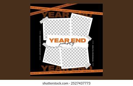 Year End Party Socials Media.Vector illustration stylish design template for shopping flyer, discount, voucher.